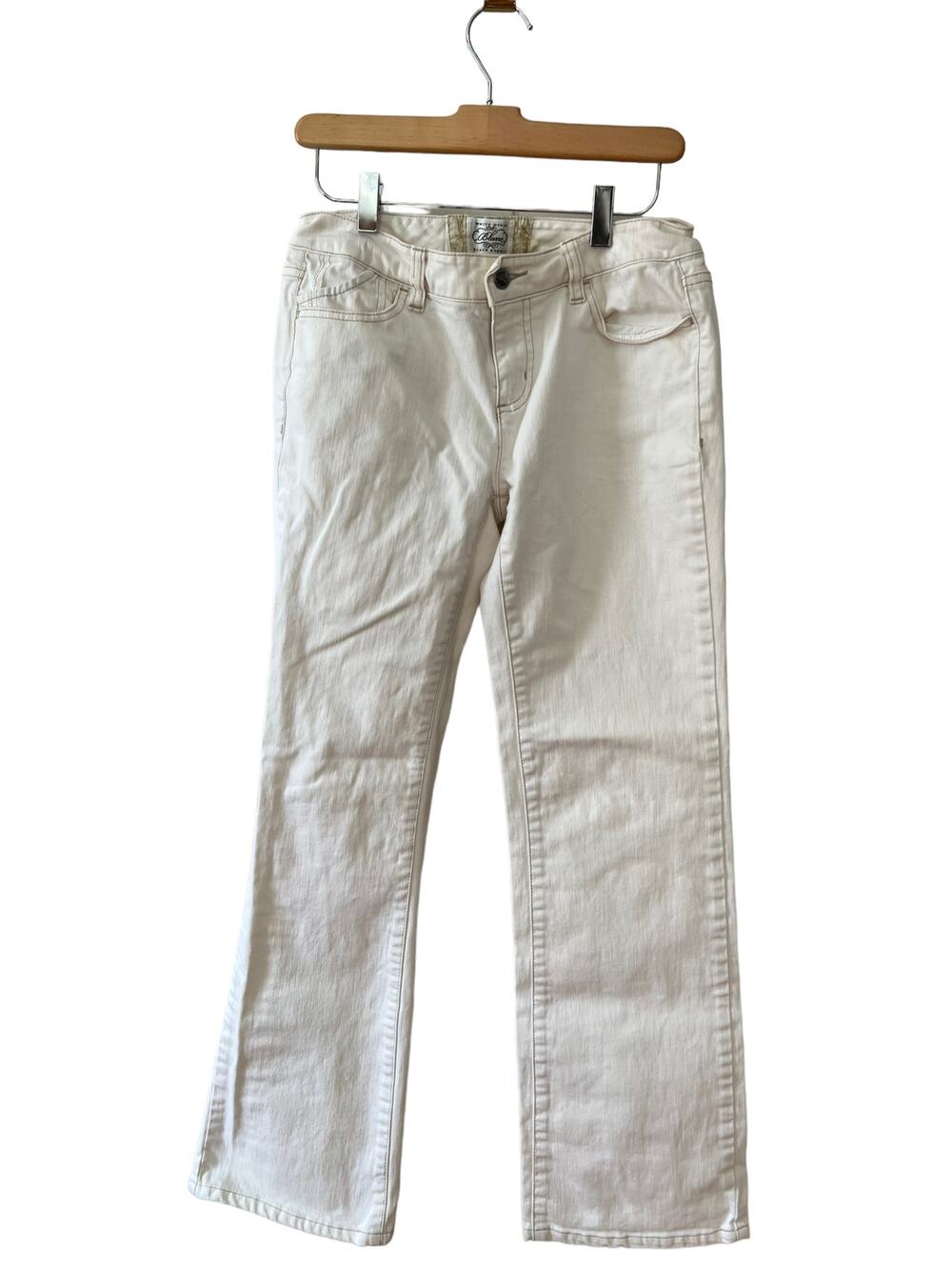 White House Black Market WHBM Y2K Boot Cut Jeans Winter White